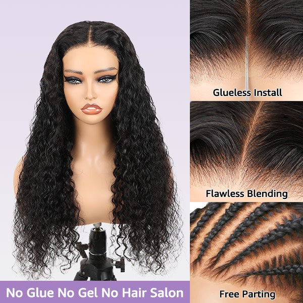 Water Wave Wear Go Wigs 7x5 HD Lace Glueless Lace Closure Wigs