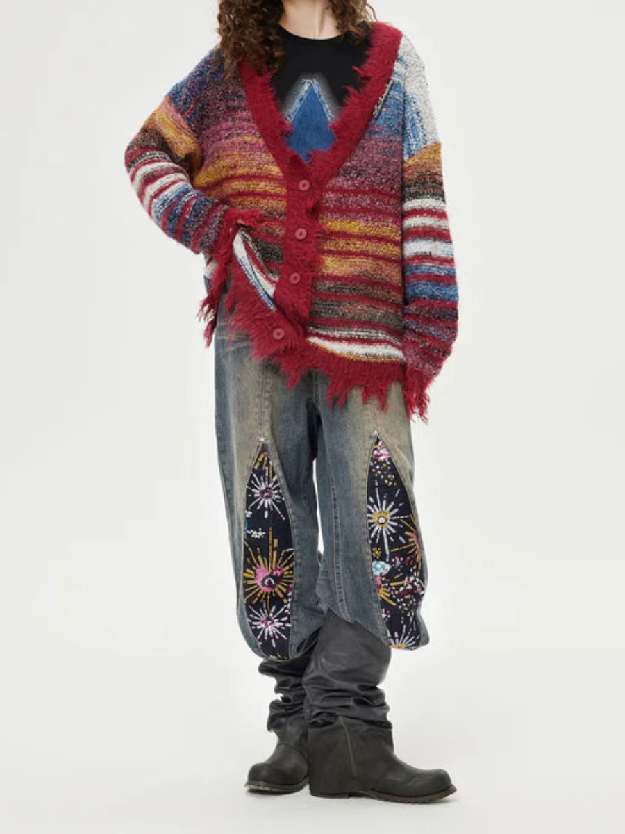 Fringed Knit Coat