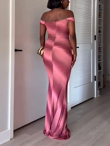 Pink Off-shoulder Skirt