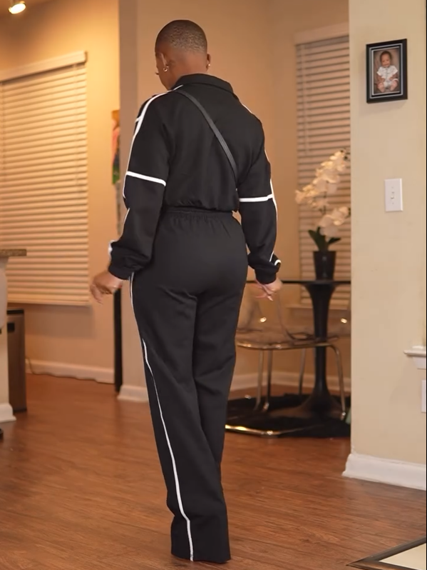 White Striped Sports Suit