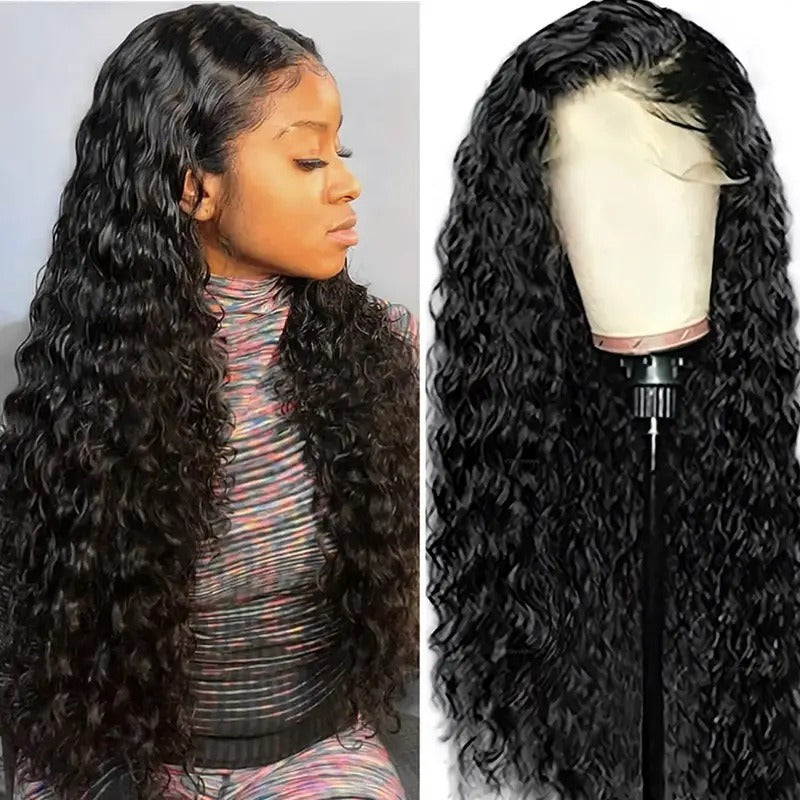 Women's Long Curly Lace Front Human Hair Wig