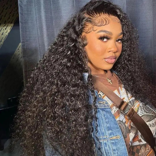 Women's Long Curly Lace Front Human Hair Wig