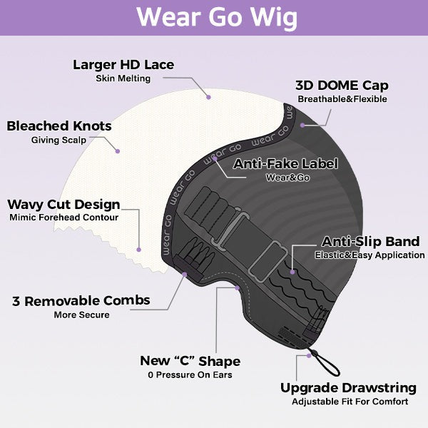 Water Wave Wear Go Wigs 7x5 HD Lace Glueless Lace Closure Wigs