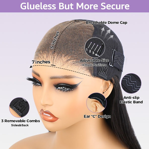 Water Wave Wear Go Wigs 7x5 HD Lace Glueless Lace Closure Wigs