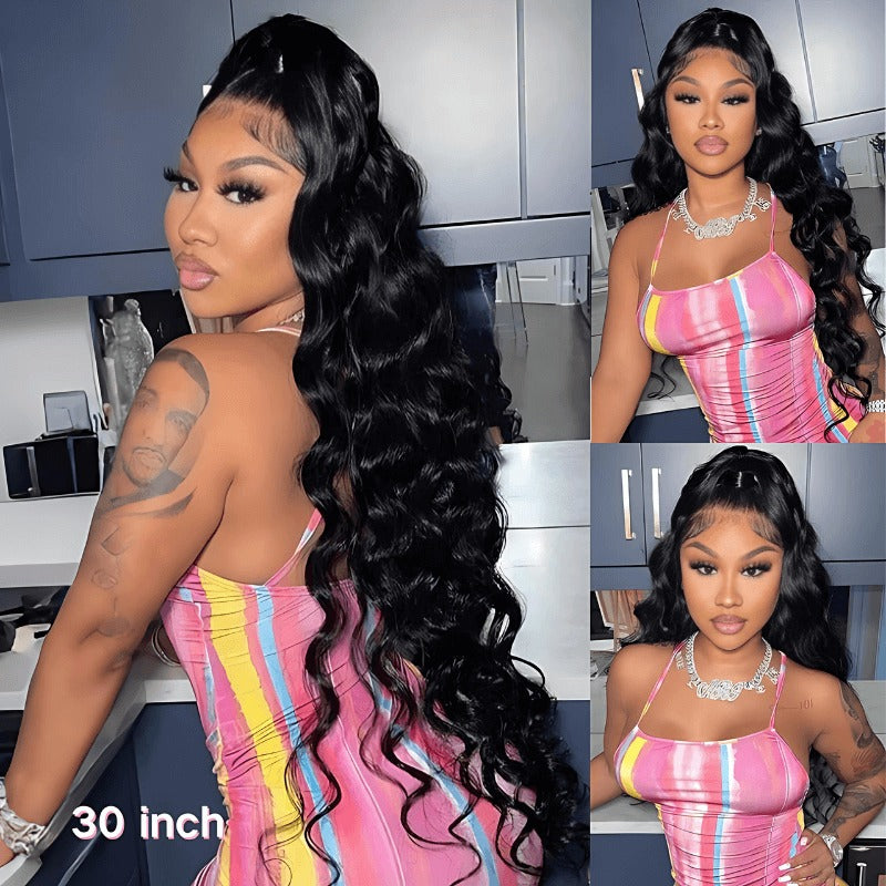 Natural Crimps Curls Loose Deep Wave HD Lace Frontal Glueless 7x5 HD Lace Wig