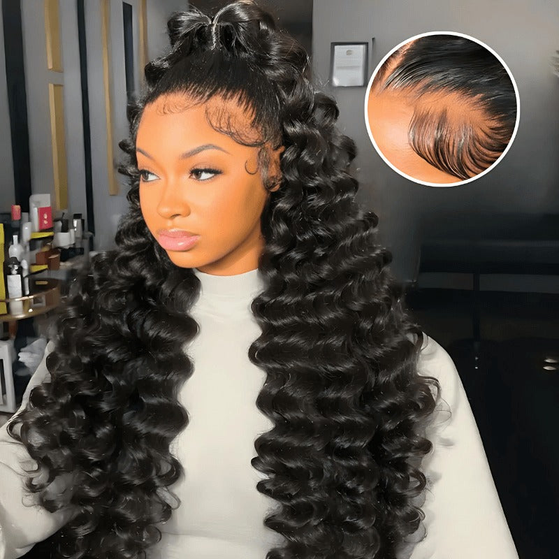 Natural Crimps Curls Loose Deep Wave HD Lace Frontal Glueless 7x5 HD Lace Wig