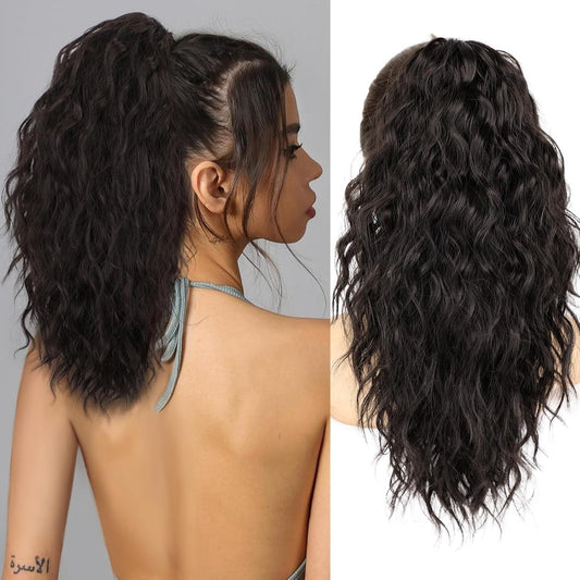Claw Clip Ponytail Extension 18 Inch Wavy Pony Tails Hair Extensions Layered Fluffy Clip On Ponytails For Women Synthetic Hairpieces