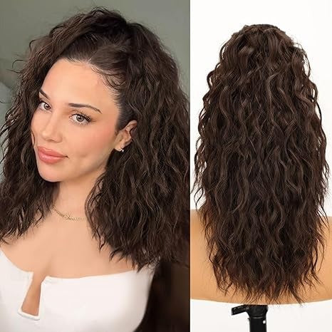 Claw Clip Ponytail Extension 18 Inch Wavy Pony Tails Hair Extensions Layered Fluffy Clip On Ponytails For Women Synthetic Hairpieces
