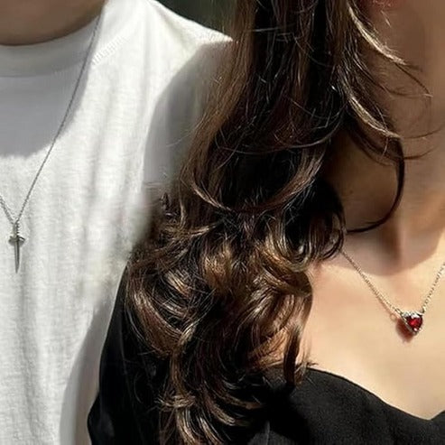 Multi-layered Heart-piercing Dagger Vintage Necklace