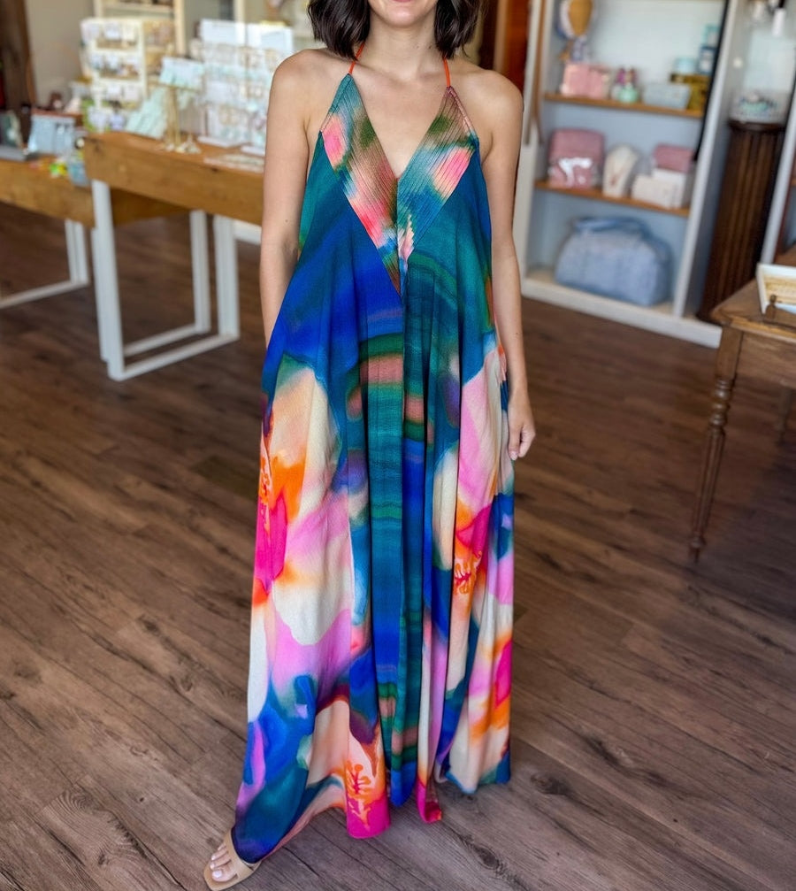 Colorful Rendered Maxi Dress