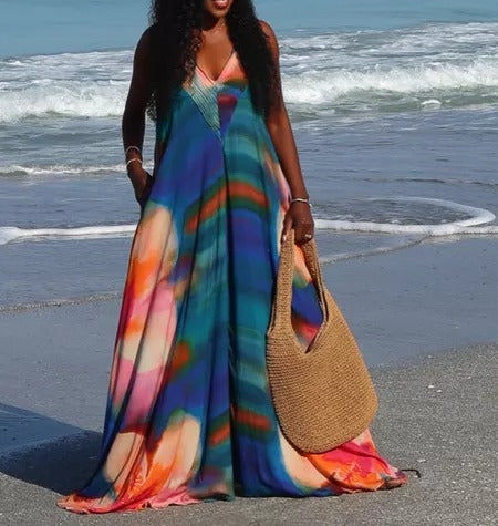 Colorful Rendered Maxi Dress