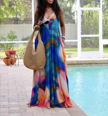 Colorful Rendered Maxi Dress