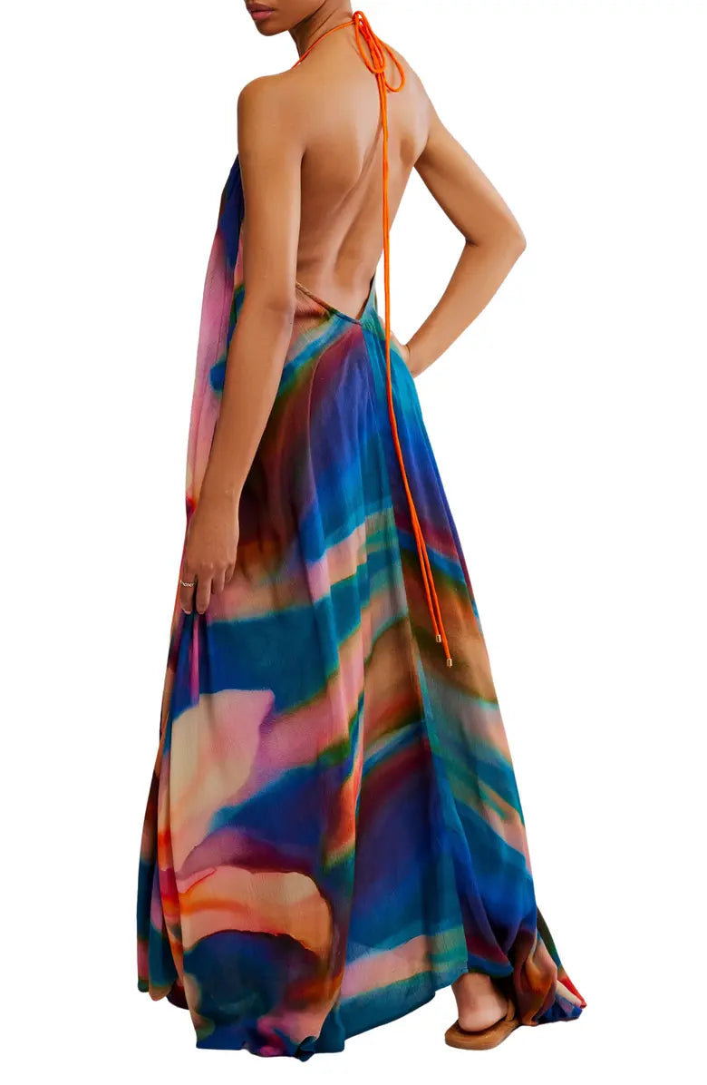 Colorful Rendered Maxi Dress
