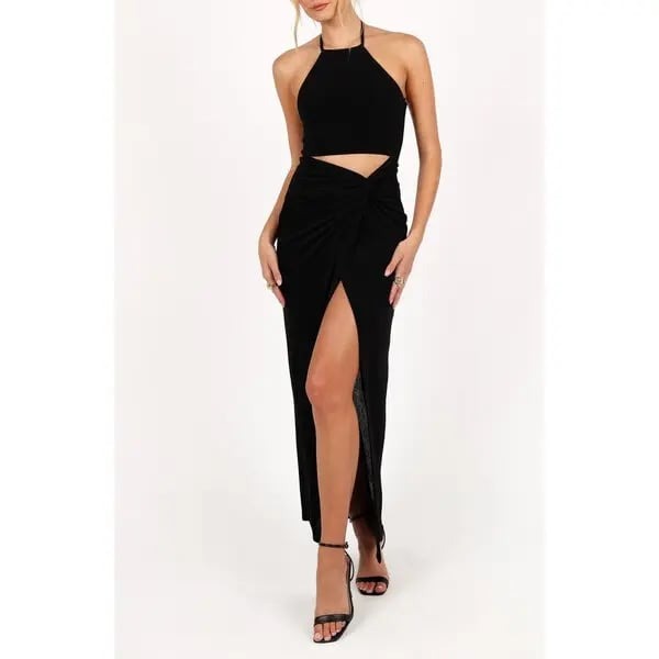 Slit Halter Maxi Dress
