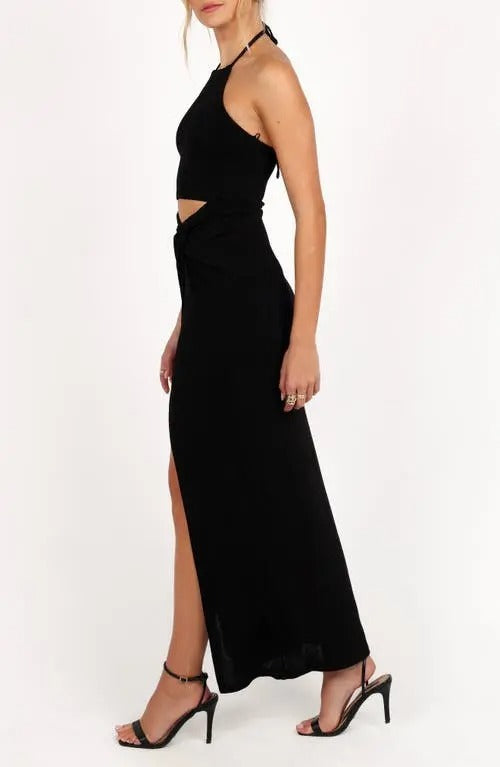 Slit Halter Maxi Dress