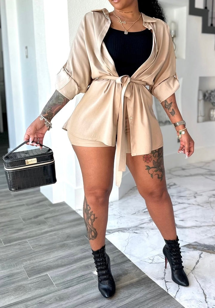 Linen Shorts Set