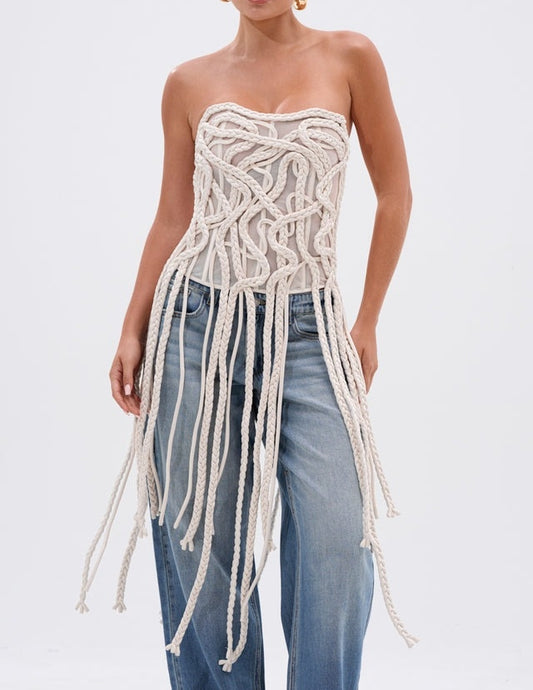 Tassel Mesh Corset