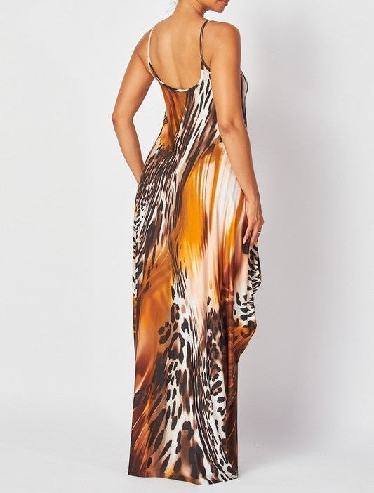 Leopard Swirl Maxi Dress