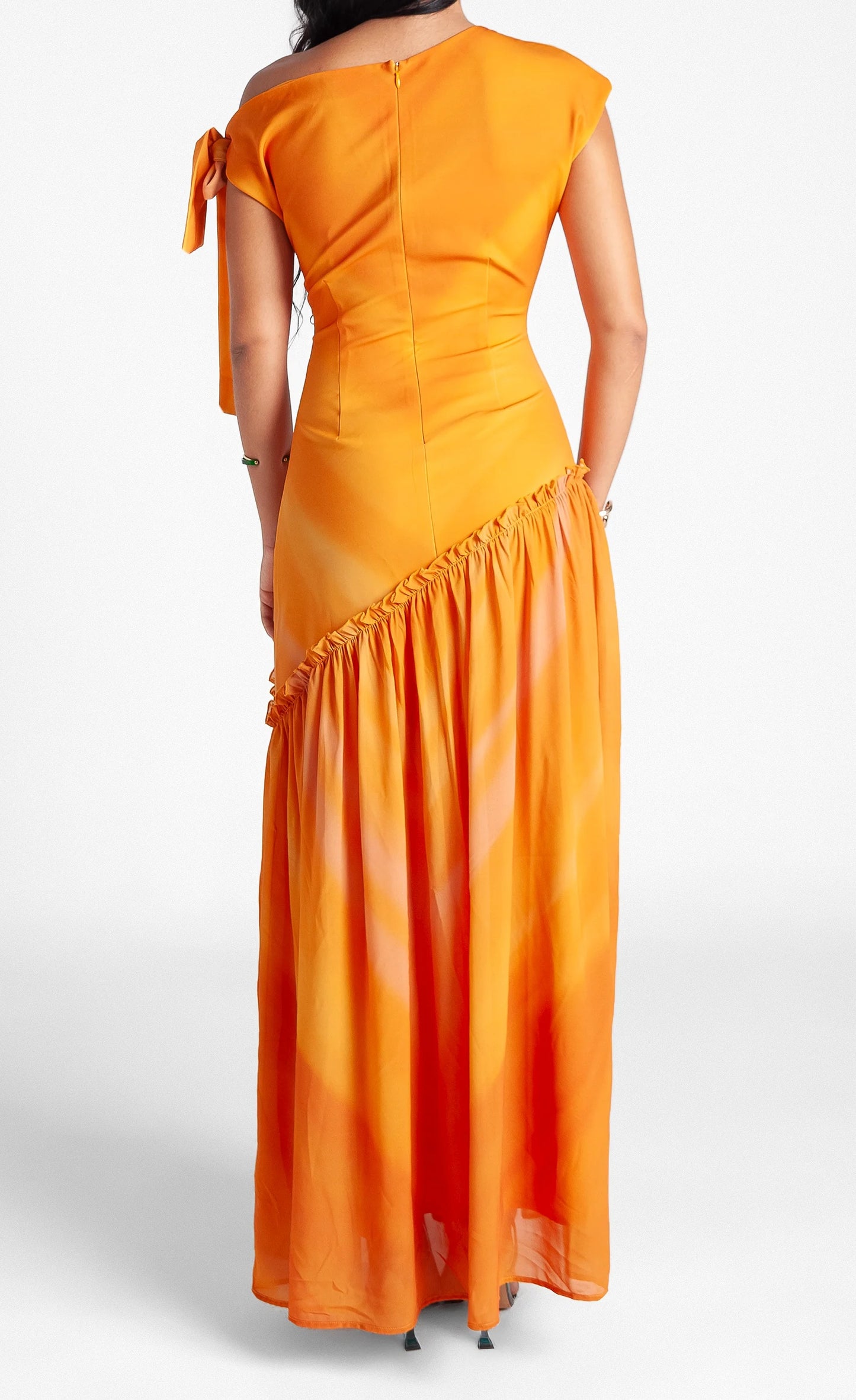 Sunset Asymmetric Maxi Dress