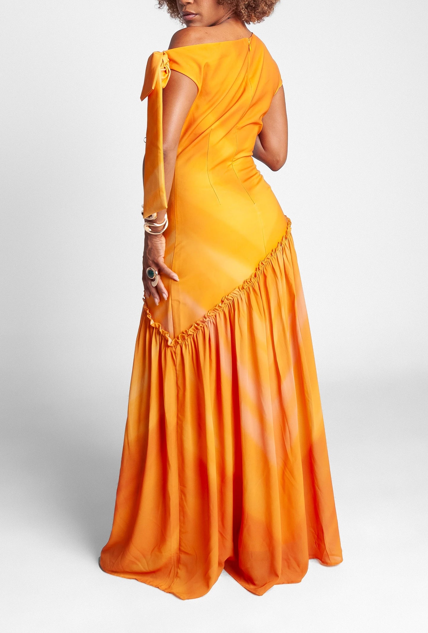 Sunset Asymmetric Maxi Dress