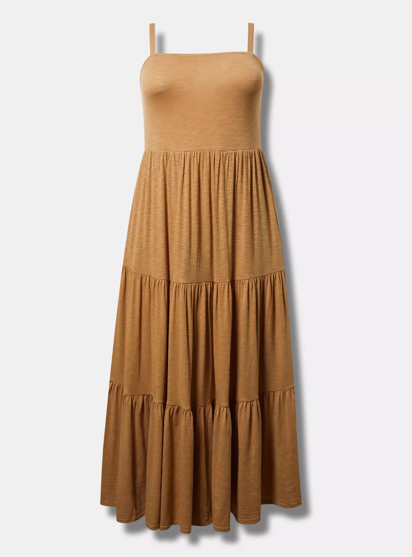 Tobacco Brown Tiered Maxi Dress