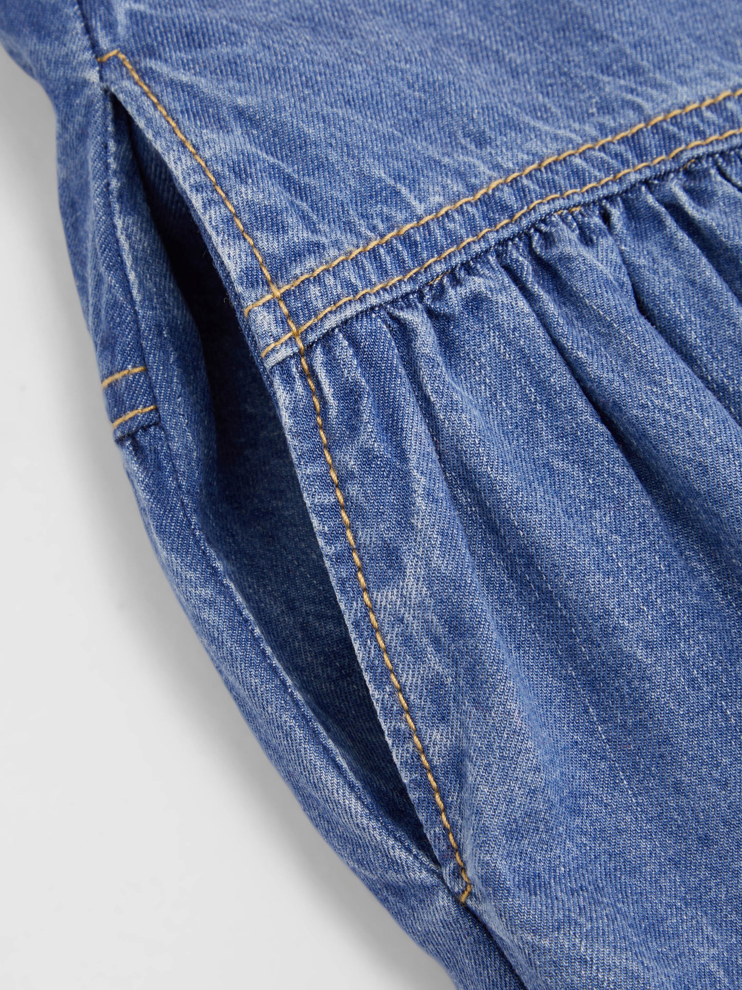 Denim High Rise Solid Tiered Button Pocket Maxi Skirt