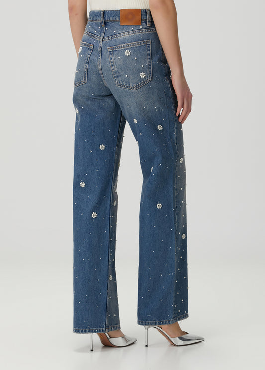 Pearl Blue Embellished Jeans