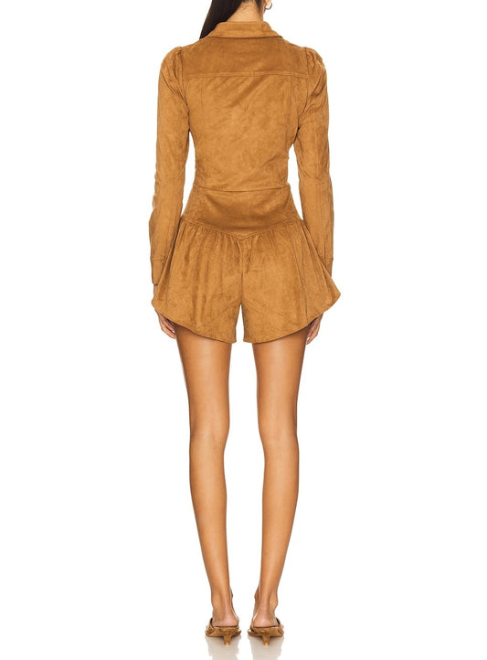 Suede Romper