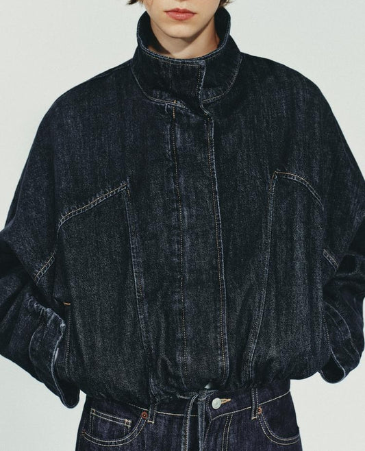 Batwing Sleeve Denim Jacket