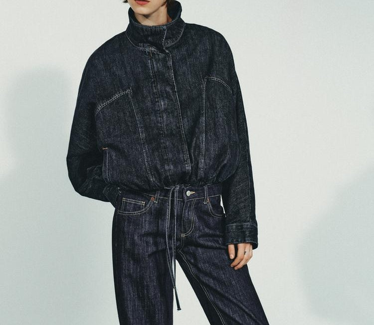 Batwing Sleeve Denim Jacket