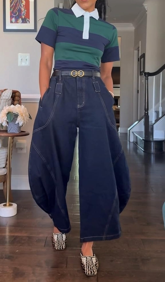 Casual Drawstring Super Baggy Barrel Jeans
