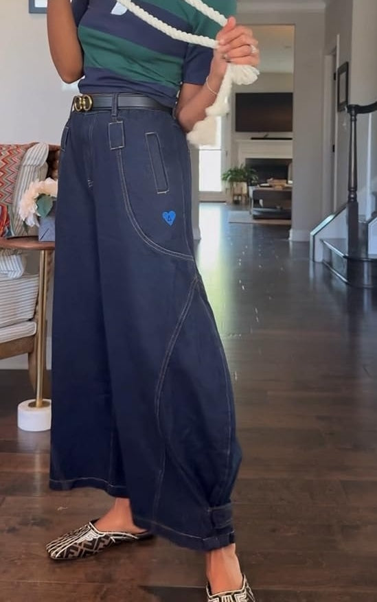 Casual Drawstring Super Baggy Barrel Jeans