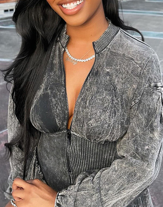 Zip-up Front Pure Cotton Romper