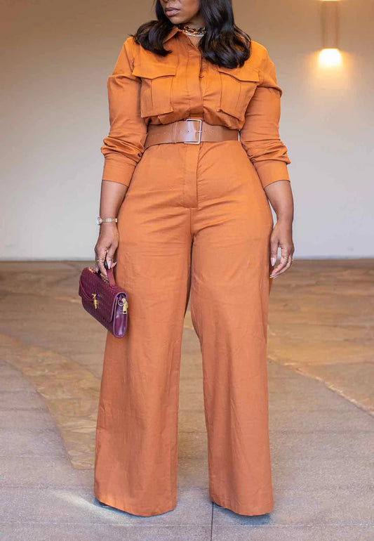 Orange Shirt Jumpsuit