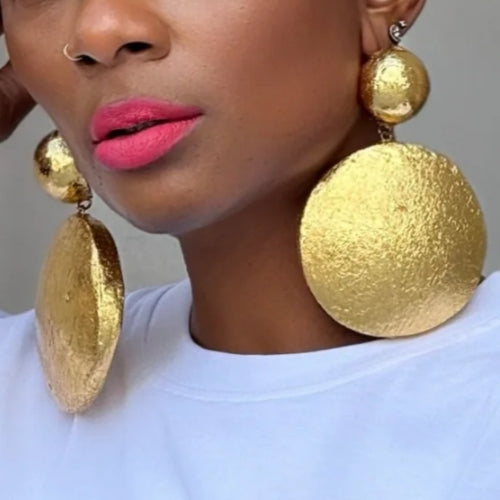 Vintage Gold Frosted Earrings