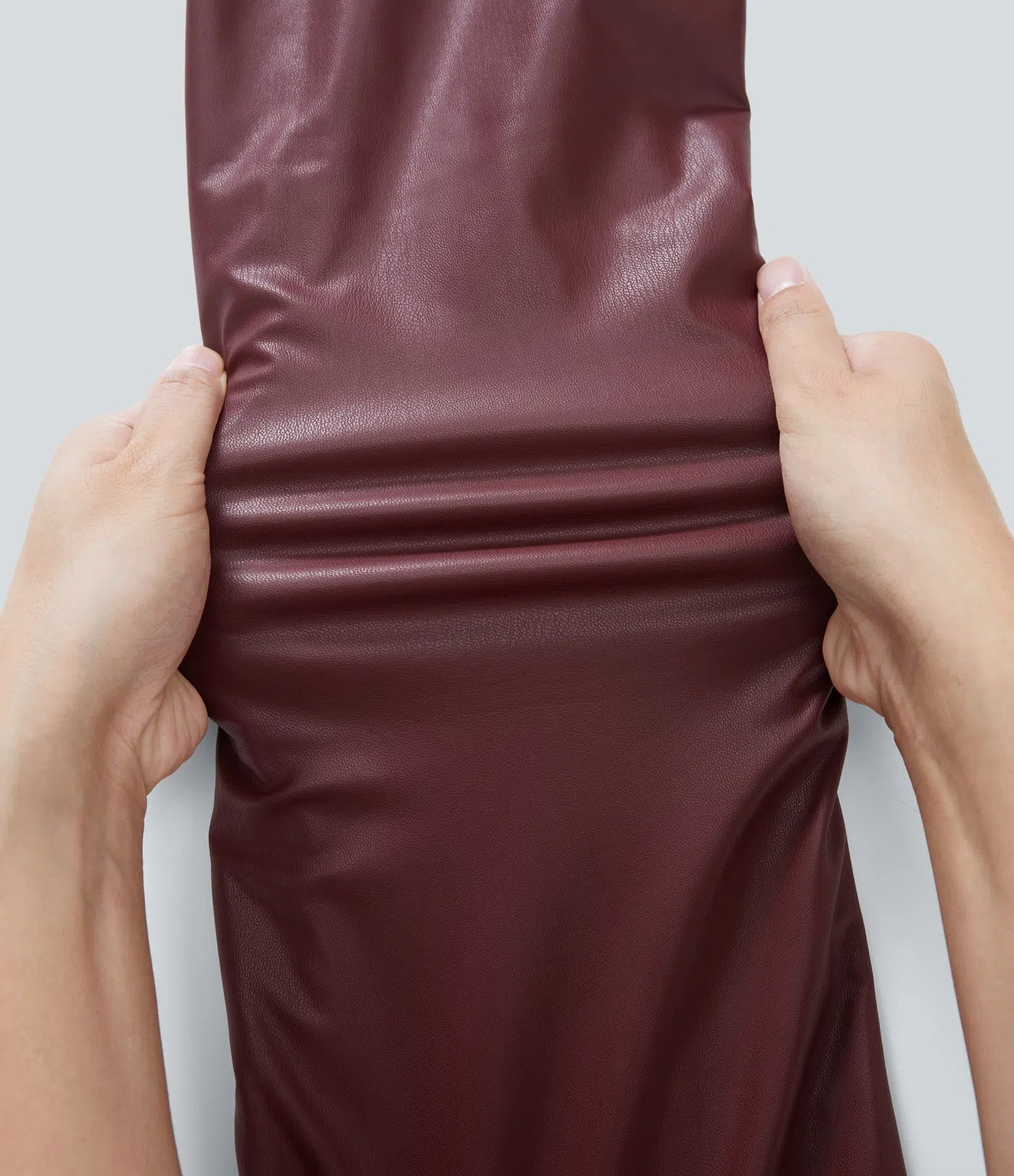High Waisted Straight Leg Casual PU Leather Pants With Pockets