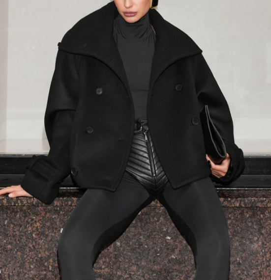 Turtleneck Button Coat