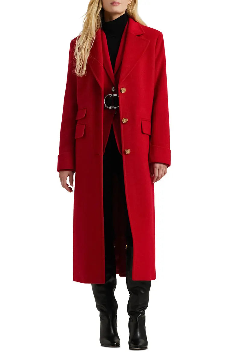 Longline Wool Blend Reefer Coat