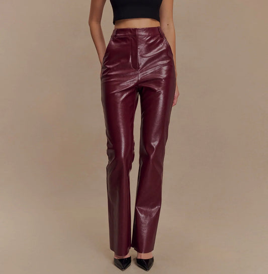 Straight Leg Faux Leather Pants