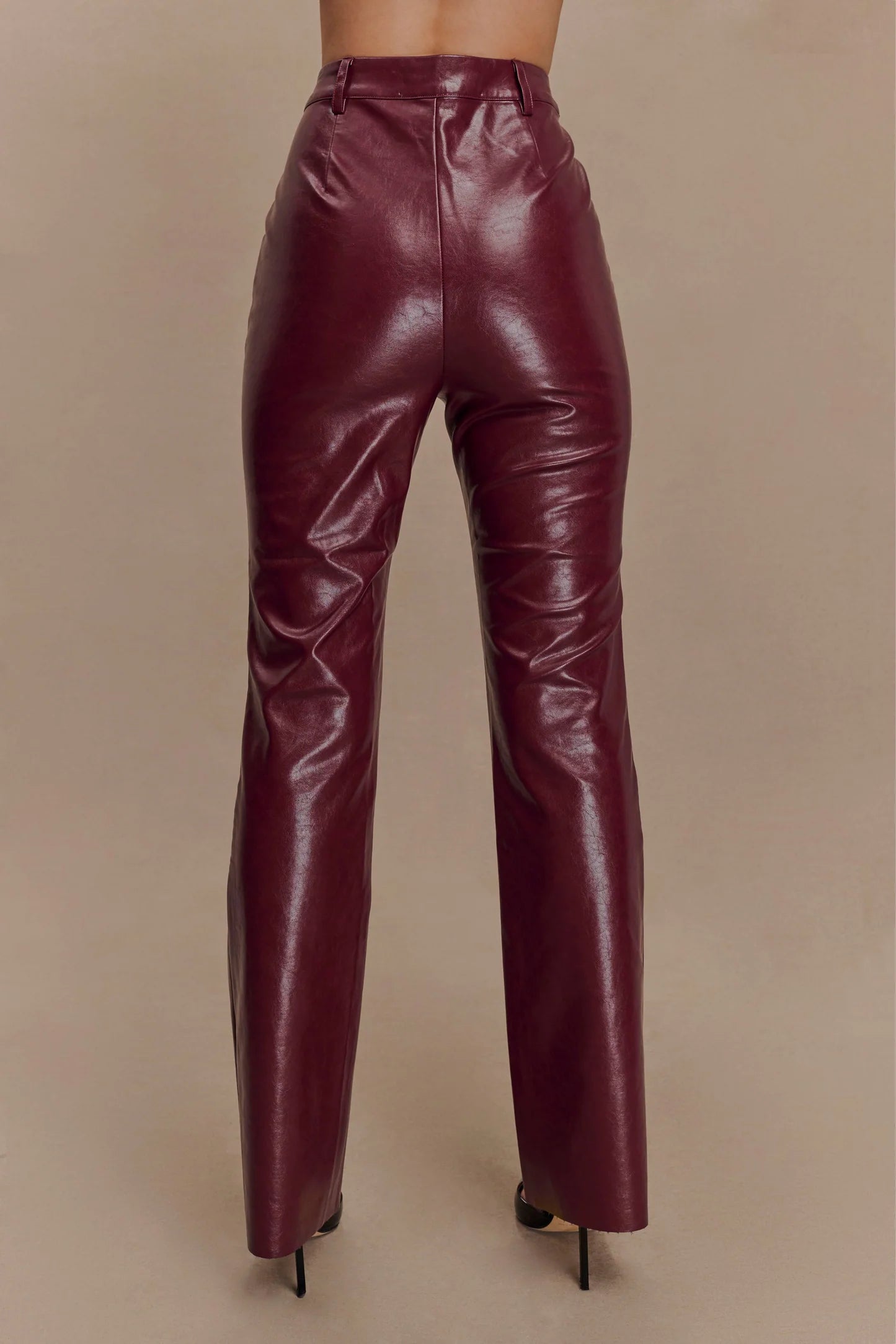 Straight Leg Faux Leather Pants