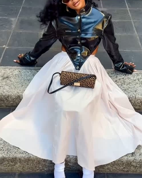 Faux Leather Short Jacket