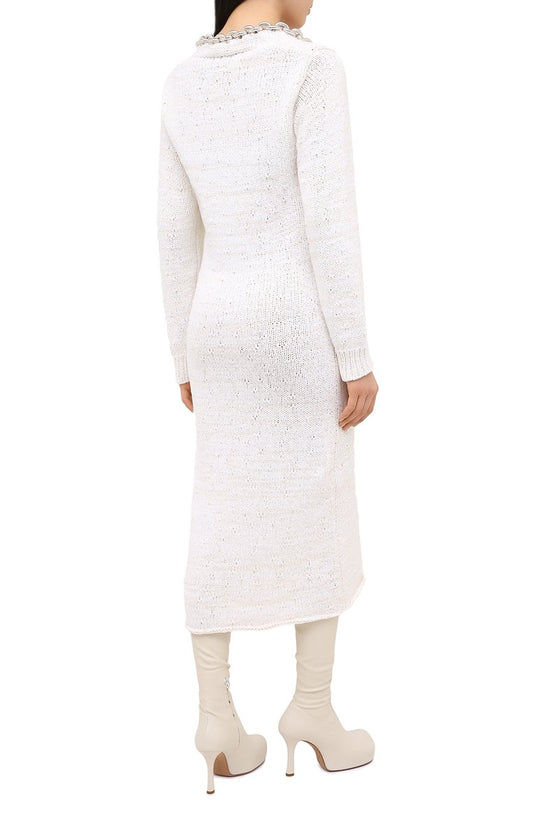 Cowl Neck Midi Knit Dress