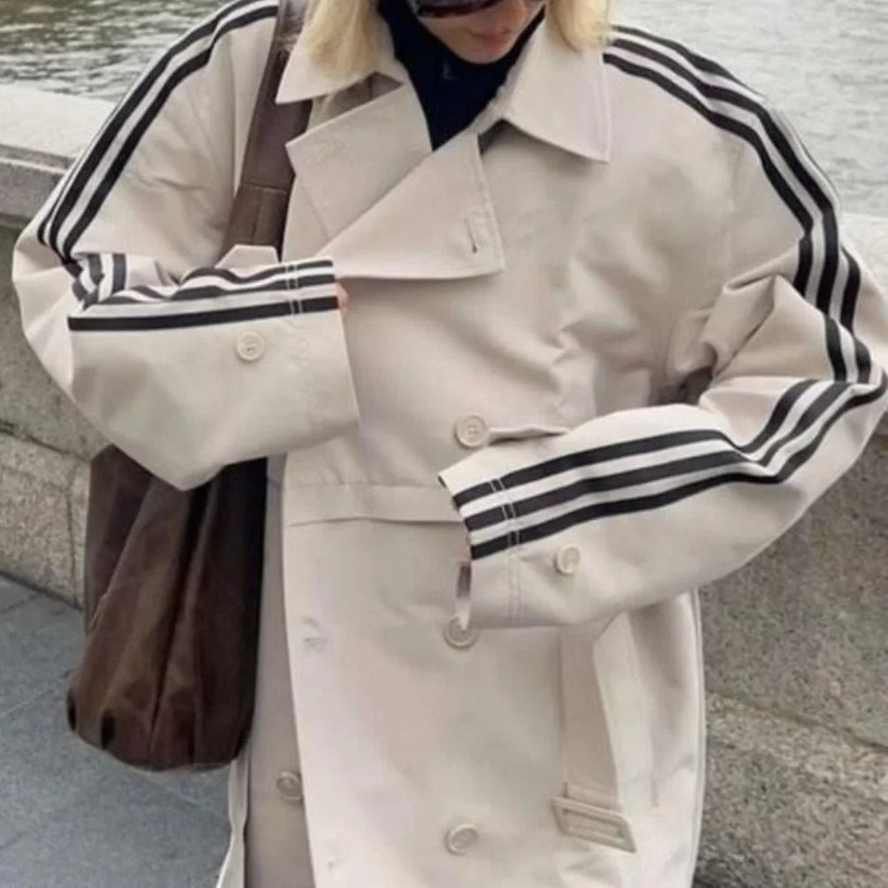 Beige Longline Trench Coat