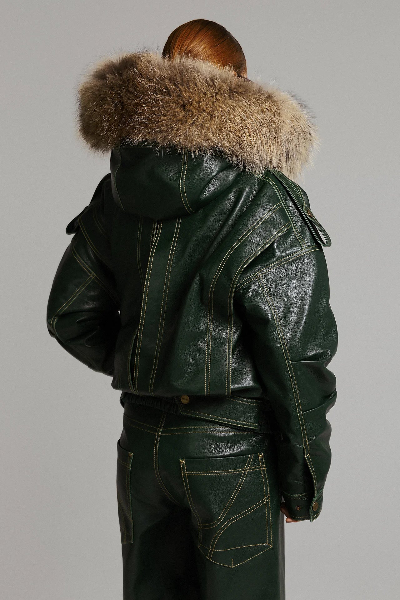 Fur Collar Multi-pocket Bomber Jacket