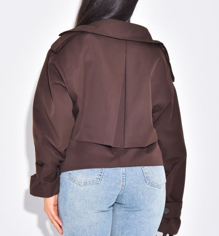 Short Trench Coat In Waterproof Fabric