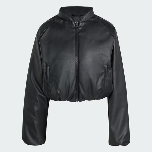Pleather Bomber Down Jacket