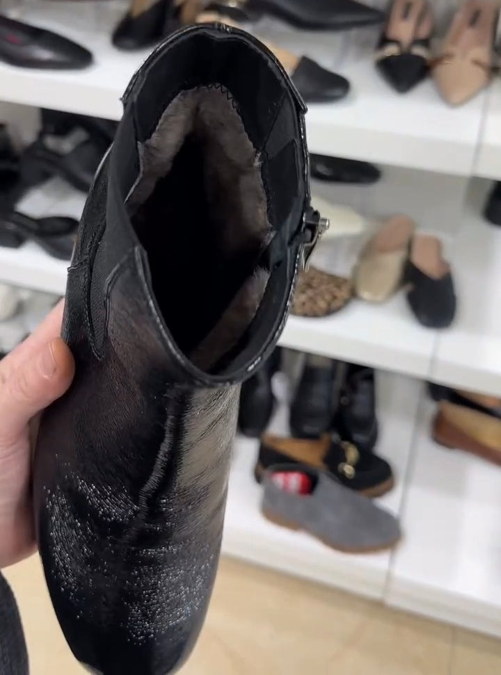 Women's Wedge Patent Leather Boots