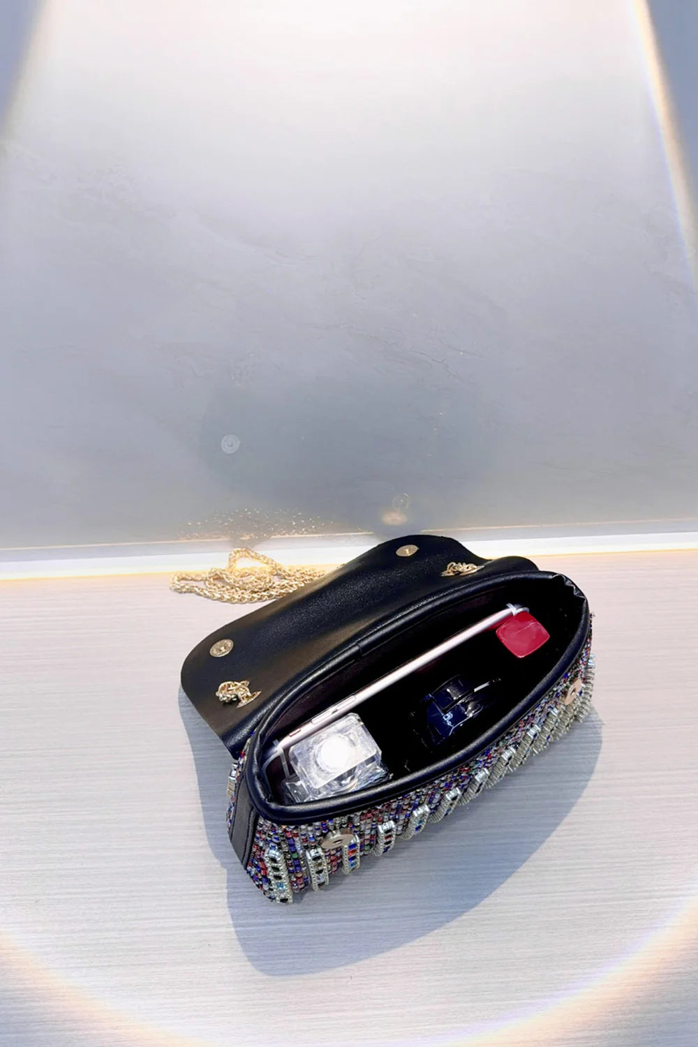 Women's Sparkly Rhinestone Crystal Glitter Clutch Bag