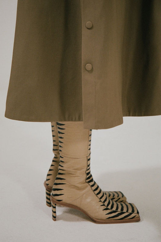 Strikingly Graphic Zebra-print Ankle Boots