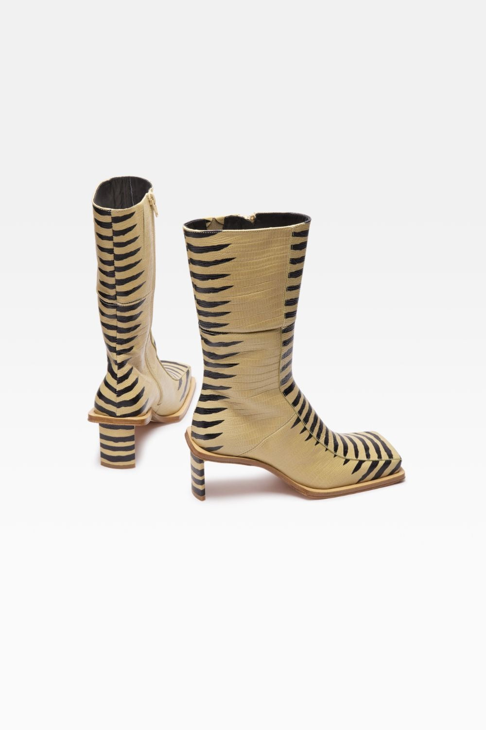 Strikingly Graphic Zebra-print Ankle Boots